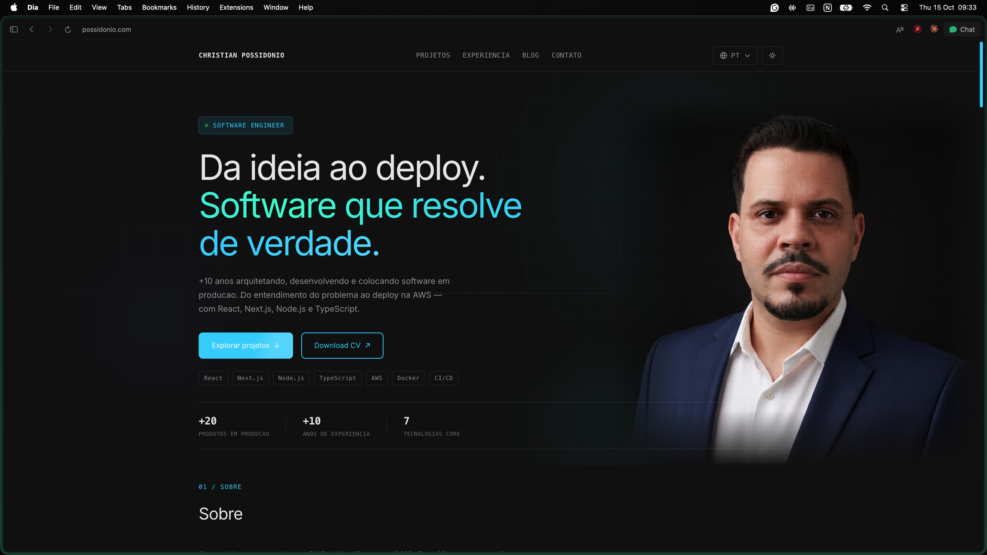 Screenshot do projeto Possidonio